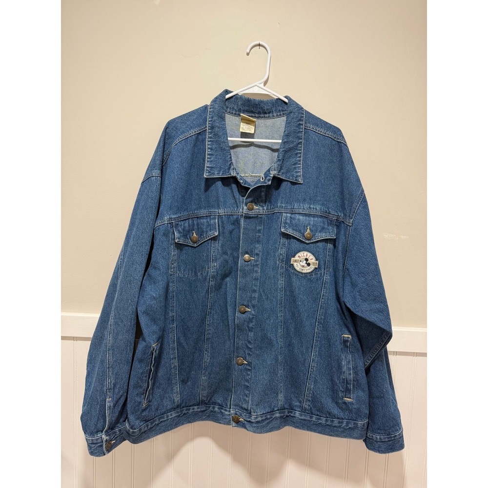 Vintage Disney Jean Jacket Denim Mickey Mouse Friends Characters Men Size XXL